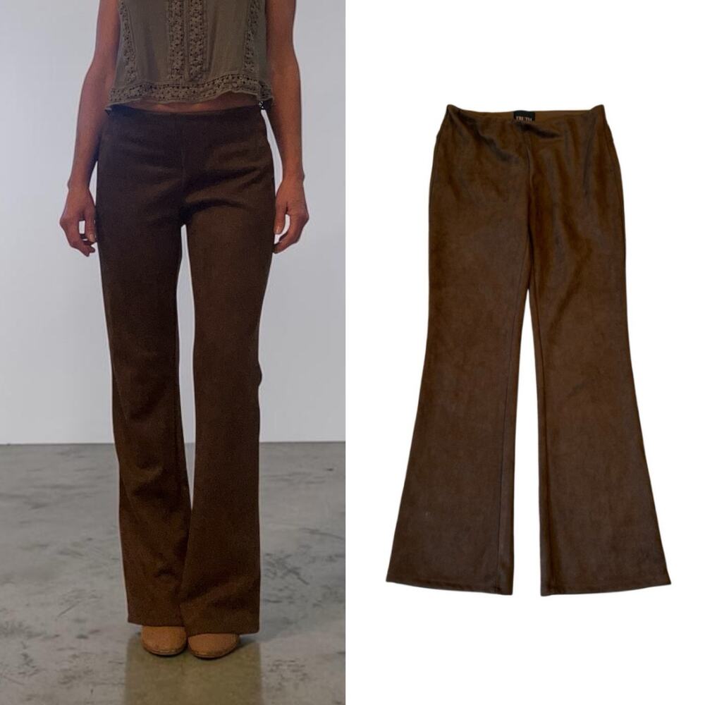 Truth by Republic Brown Faux Leather Pull-On Flare Pants Women’s Small Boho